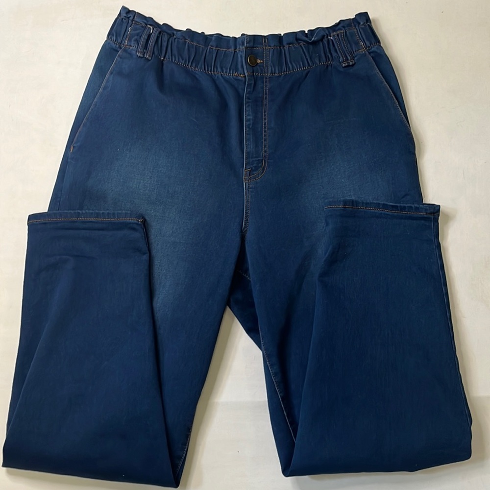 Frayed Wear Now Denim Joggers High-Rise Jeans Relaxed Fit Comfort Size 32